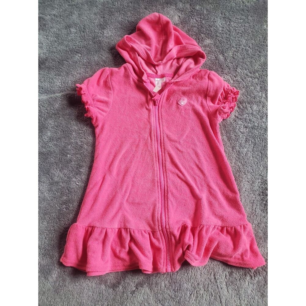 Pink Lemonade Girls' Hooded Zip-Up Swim Beach Terry Swimsuit Cover Up SIZE 5T